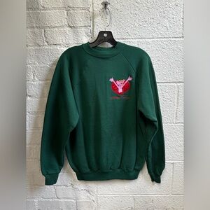 Vintage 1996 Forest Green Pink Panther Embroidered Crewneck Sweatshirt